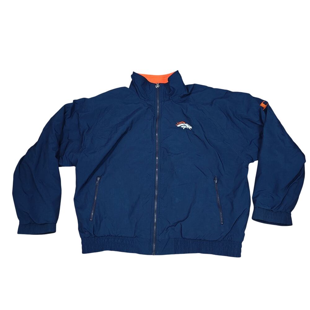 Vintage Champion Denver Broncos NFL Football Full Zip Fleece Lined Jacket Mens
